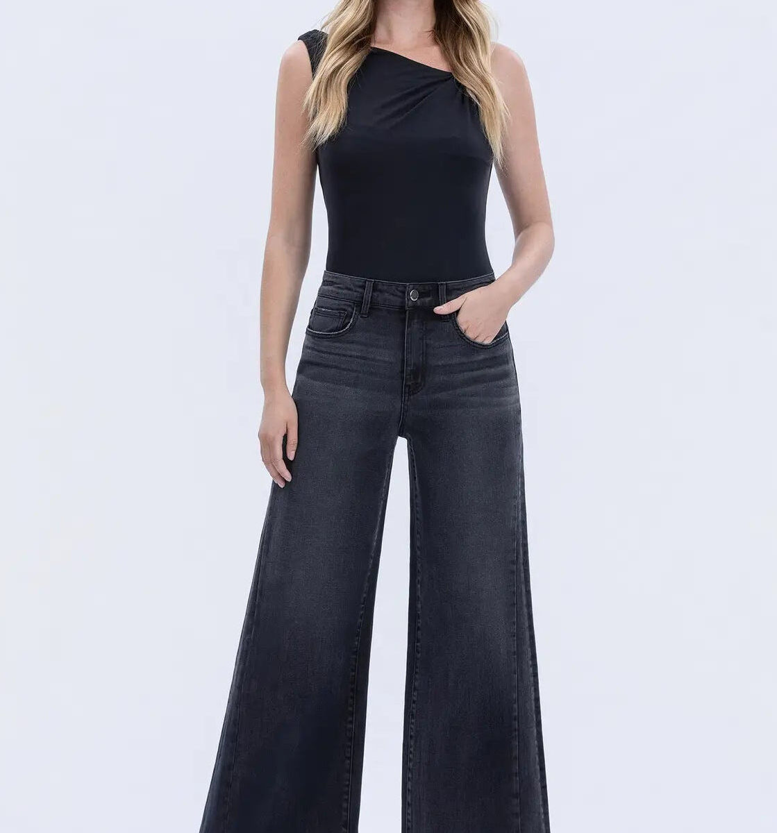 Effortless Relaxed Easygoing Lounge Comfort Casual Palazzo Jeans
