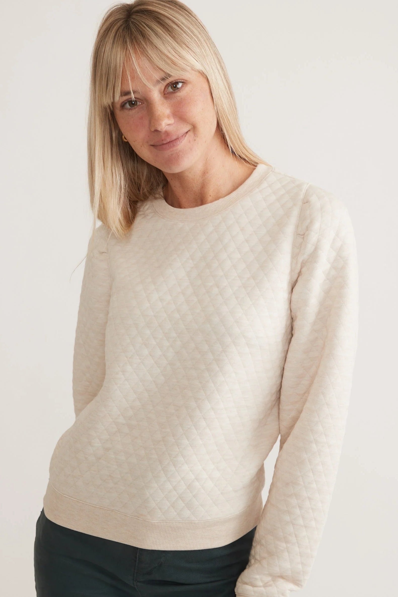 Classic Texture Minimal Crewneck Sweatshirt