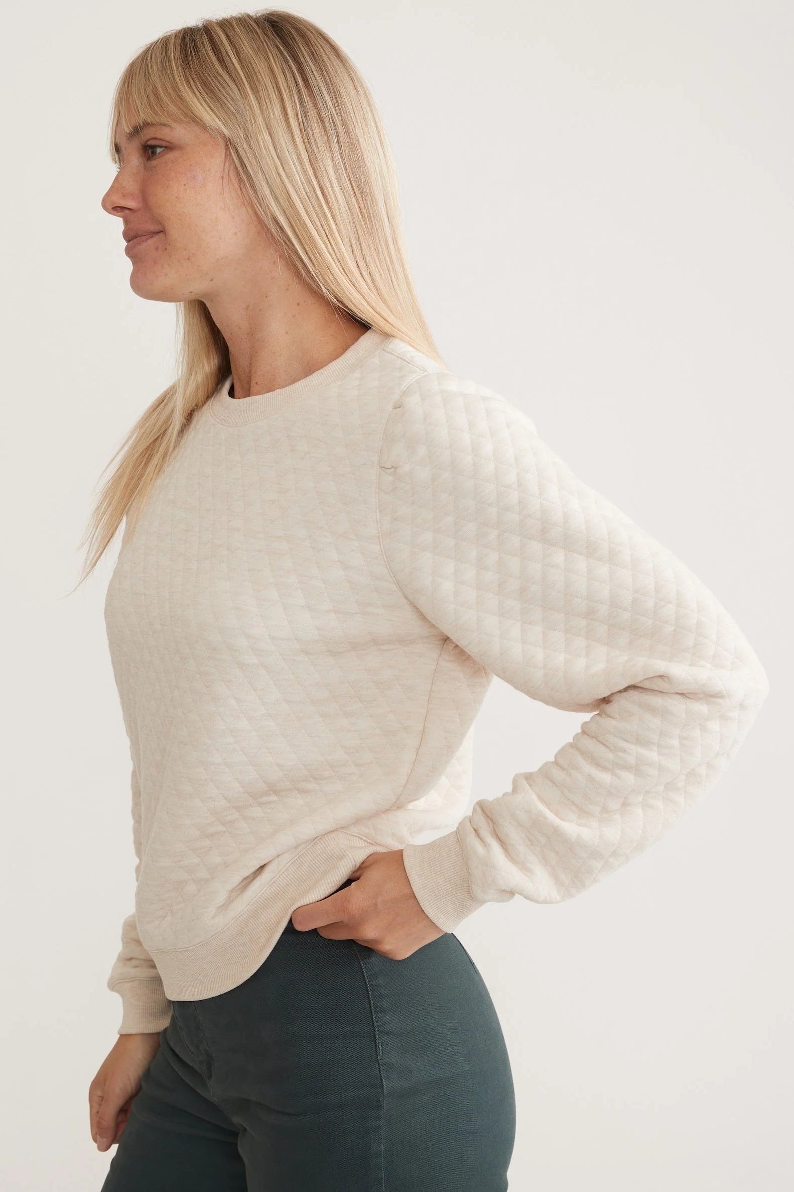 Classic Texture Minimal Crewneck Sweatshirt - Image 3