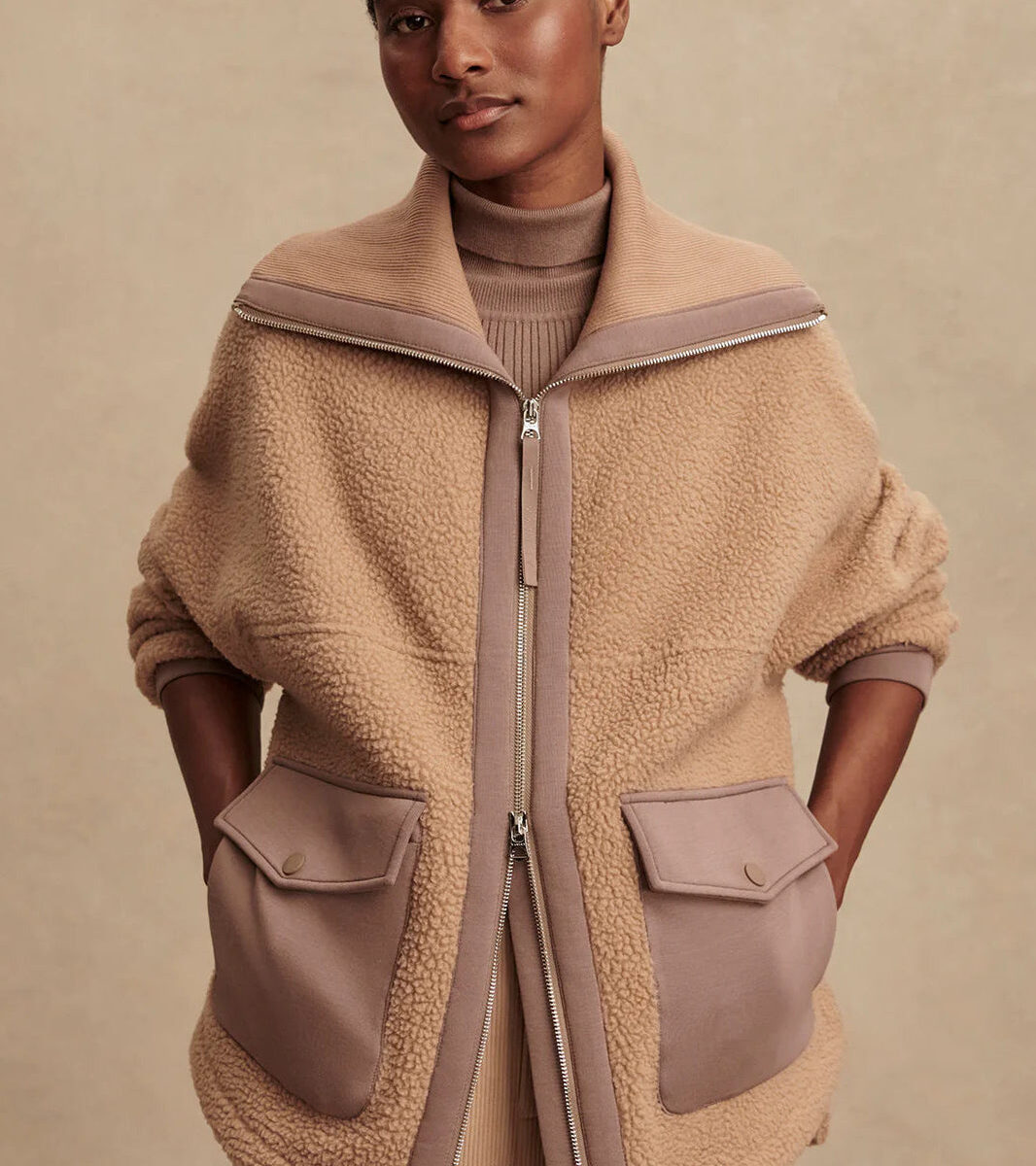Layered Contour Fleece Jacket